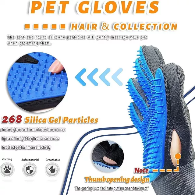 Pet Grooming and Deshedding Glove - product features Pet Grooming and Deshedding Glove - product features