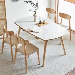 Expandable Nordic Dining Table for 6 - Modern Minimalist Home Furniture