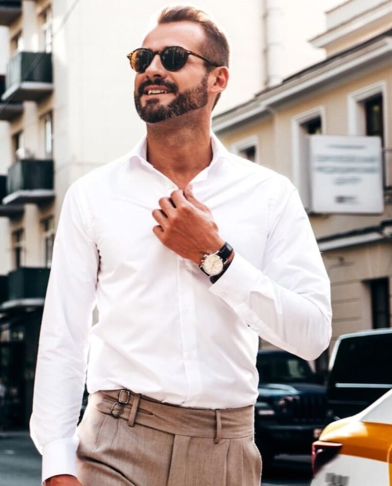 portrait handsome confident stylish hipster lambersexual modelsexy modern man dressed white shirt trousers min2 768x953 1