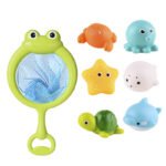 Frog net fishing seal with 6 animals