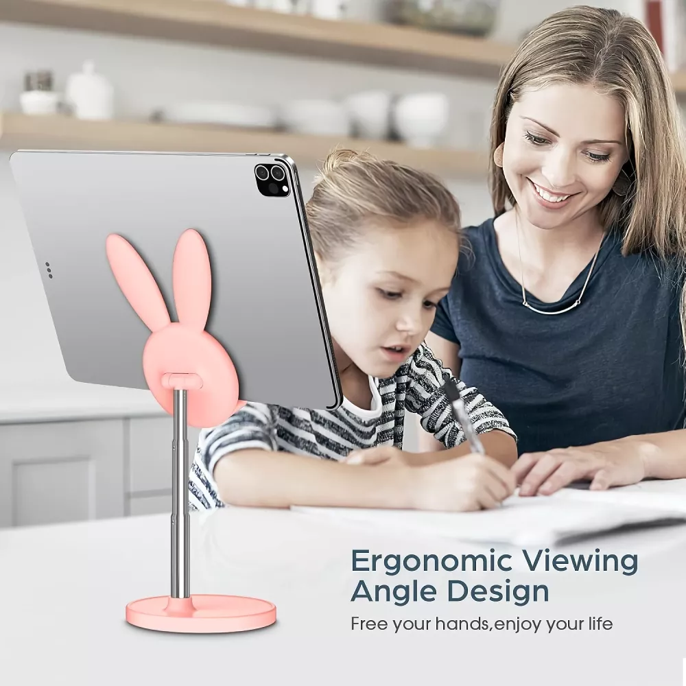 Cartoon Bunny Desktop Mobile Phone Holder Stand ergonomic viewing angle design