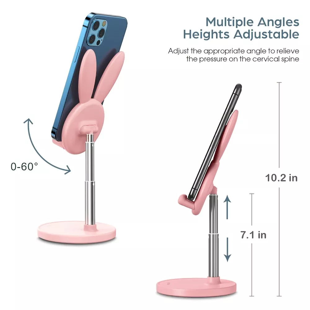 Cartoon Bunny Desktop Mobile Phone Holder Stand multiple angles