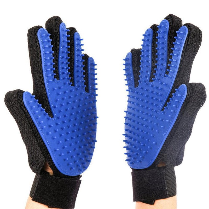 Pet Grooming and Deshedding Glove - right and left blue gloves Pet Grooming and Deshedding Glove - right and left blue gloves